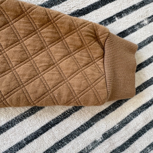 Quilted Diamond Pullover Sweatshirt JOYSPUN Brown S Soft Luxe Lounge cottagecore - Picture 11 of 11
